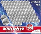 75 x Knopfzelle CR2032 Wilhelm Batterie Lithium 3V CR 2032 Industrieware…