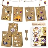 SOETDERT Ramadan Kalender zum Befüllen, 30pcs DIY Adventskalender Tüten, Eid Mubarak...
