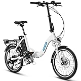 SEASON 20' E-Bike Klapprad, Shimano 7 Gang-Schaltung, Elektro Stadtfahrrad mit LCD + 250W...