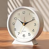 AYRELY Wecker Analog ohne Ticken, Kleiner Retro-Metall-Tischuhr,...