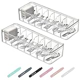 2 Stück Kabel Aufbewahrungsbox, Kabel Organizer Box 8 Fächer, Cable Management...