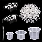 Huiguli Tattoo Tintenbecher 300 Stück Tattoo Farbkappen Cups mit 2 Cups Halter...