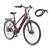 TELEFUNKEN E-Bike Damen Elektrofahrrad Alu 28 Zoll mit 24-Gang Kettenschaltung, Pedelec...