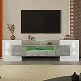 Kayan Moderner TV Schrank, Fernsehtisch mit 6 Schließfach, 2 Schublade und 3...