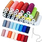 39 Farben Faden & Nadel Nähgarn Set für Nähmaschine,Creativ Nähfaden Set 100...