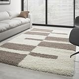 Carpettex Hochflor Teppich Wohnzimmer Shaggy Flokati Teppich Modern Kariert...