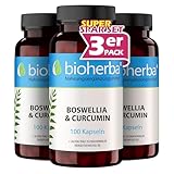 Weihrauchkapseln (Boswellia) plus Curcumin und Calcium – 300 Stück von BIOHERBA PZN...