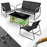 Blumtal Gartenmöbel Set 4er - Balkonmöbel Set für 4 Personen - 2 x Sessel + 1...