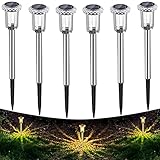 Auting LED Solarleuchten für Garten, 6 Stück Warmweiß Farben wasserdichte...