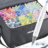 Ohuhu Graffiti Stifte, Pinsel Marker Stift mit 216 Farben doppelseitige...