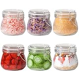 ComSaf 500ml Einmachgläser mit Bügelverschluss 6 Stück Klein Gestreift Bügelgläser,...