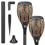 CECOMBINE Solarleuchten für Außen Garten, 2 Stück 33 LED Solarlampe mit Wandhalterung...