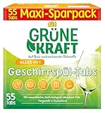 fit Grüne Kraft Alles-in-1 Tabs 55 Stück - Geschirrspül-Tabs für Spülmaschinen,...