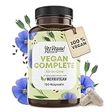 Vegan Multivitamin & Mineralien mit 14 Vitaminen u.a. B12, Jod, Eisen, Cholin (120 Kapseln...