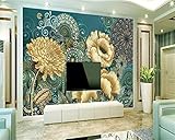 Diantu Custom 3D Fototapete Handbemalte Vintage Blumen Tapete Wohnzimmer TV Hintergrund...