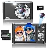 4K Digitalkamera mit Dual-Kamera 48MP AutoFocus Fotoapparat Digitalkamera mit 32GB Karte...