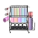 Lineslife Aufbewahrungsregal für Yogamatten, für Zuhause, Fitnessstudio, für Hanteln,...