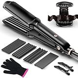 Welleneisen für Beach Waves, 4 in 1 Haarglätter Kreppeisen Multistyler Keramik...