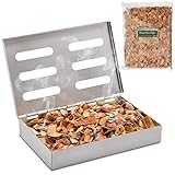 Räucherphorie Räucherbox Edelstahl - Robuste Smoker Box mit Räucherchips +...