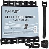 104x Klett Kabelbinder Wiederverschließbar: Klettband Kabelbinder 15cm für...