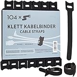 104x Klett Kabelbinder Wiederverschließbar: Klettband Kabelbinder 15cm für...