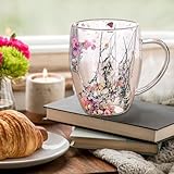 Isolierter Glasbecher – 350 ml, doppelschichtig | Hitzebeständige, klare Tasse für...
