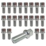 20 Radschrauben Radbolzen Kugelbund R13 M14 x 1,5 27mm kompatibel mit Jetta VW Golf, Bora,...