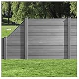 HORI WPC Sichtschutz Zaun Steckzaun Gartenzaun Komplettset für Garten und...