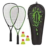 Schildkröt Speed-Badminton Set, 2 handliche Aluminium-Rackets, Länge 54,5cm, 3...