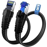 Nixsto Ethernet Kabel Cat 8-0.5M 1M 5M 10M 15M 20M 30M LAN Kabel, 40Gbps 2000MHz...