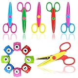 Koogel Kinder Bastelscheren Set, 6 Stk. Kinder Zickzackschere 8 Stk....