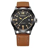 G&UWEI Mechanisches Uhrwerk Automatik Uhr Mit Lederband Klassischen Uhr-Herren...