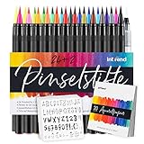 int!rend Brush Pen Set - 24 Aquarellstifte, 2 Wasserpinselstifte, 20 Blätter...