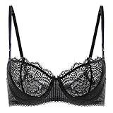 DOBREVA Damen Dirndl BH Push Up Balconette Spitzen BH Große Größen Sexy Soft...