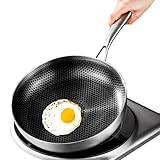 Zum Frittieren ohne : Edelstahlpfanne, kratzfestes Kochgeschirr | Brot mit Antihaft-Deckel...