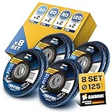 Set Fächerscheibe Ø125mm K41-120 (je 2 Stck.) für Stahl/Edelstahl - Polieren Entroster...