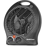 Heizlüfter Energiesparend mit Thermostat, 2000W Tragbare Elektroheizung mit 3...