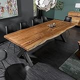 Riess Ambiente Massiver Baumstamm Tisch Mammut 200cm Akazie Massivholz Baumkante Esstisch...