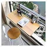 Höhenverstellbar Massivholz Balkontisch Hängetisch für Terrasse Garten - Balkon...