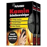 RAKSO Kaminscheibenreiniger - 4 Kaminglasreinger, 2x2 Stk. - Kaminreiniger...