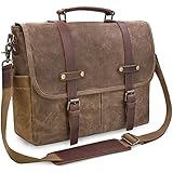 NEWHEY Herren Umhängetaschen Aktentasche Laptoptasche Wasserdichte Canvas Groß...