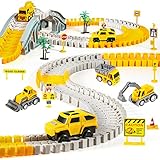 Kizplays 260pcs Autorennbahn Rennbahn 6 Cars Bagger Spielzeug ab Spielzeugautos Autobahn...