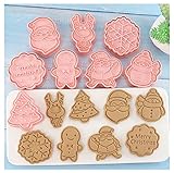 8 Stück Weihnachten Ausstechformen aus Edelstahl für Keksteig, Tortendeko oder...