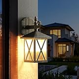 SUZNIU Wandleuchte Aussen, Vintage Aussenlampe Wand Glas Aluminium Außenlampe...