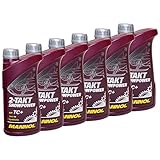 Motoröl Motor Öl MANNOL 2-Takt Snowpower API TC+ 6 X 1 Liter