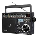 Retekess TR618 Tragbare Radio Batteriebetrieben, Kofferradio für Senioren,AM FM SW, USB...