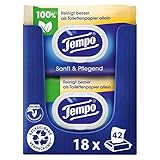 Tempo Toilettenpapier feucht Tempo Sanft Pflegend Trio-Pack (18 (6 x 3)...