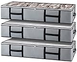 GoMaihe 3 Stück Unterbettkommode, Unterbett Aufbewahrungsbox mit deckel 90L,...