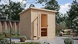 Chillroi® Karibu Saunahaus MELO 38 mm naturbelassen Außensauna Gartensauna versch....