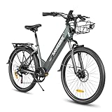 SAMEBIKE 26' Elektrofahrrad für Erwachsene, RS-A01Pro-T mit Frontkorb, 36V 15Ah...